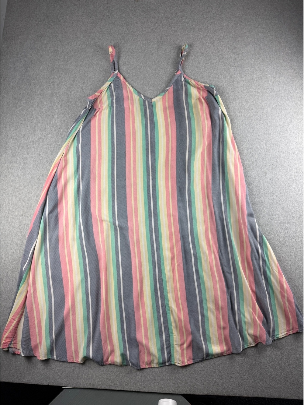 Torrid Trapeze Maxi Dress 2/  2X Multicolor Stripe Rayon V Neck Boho Resort